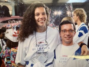 Foto com Ana Moser nas Olimpíadas de Barcelona 1992